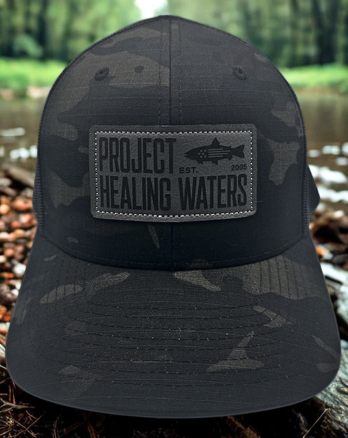 PHW Richardson 112PT Camo Hat - Black/Dark Green