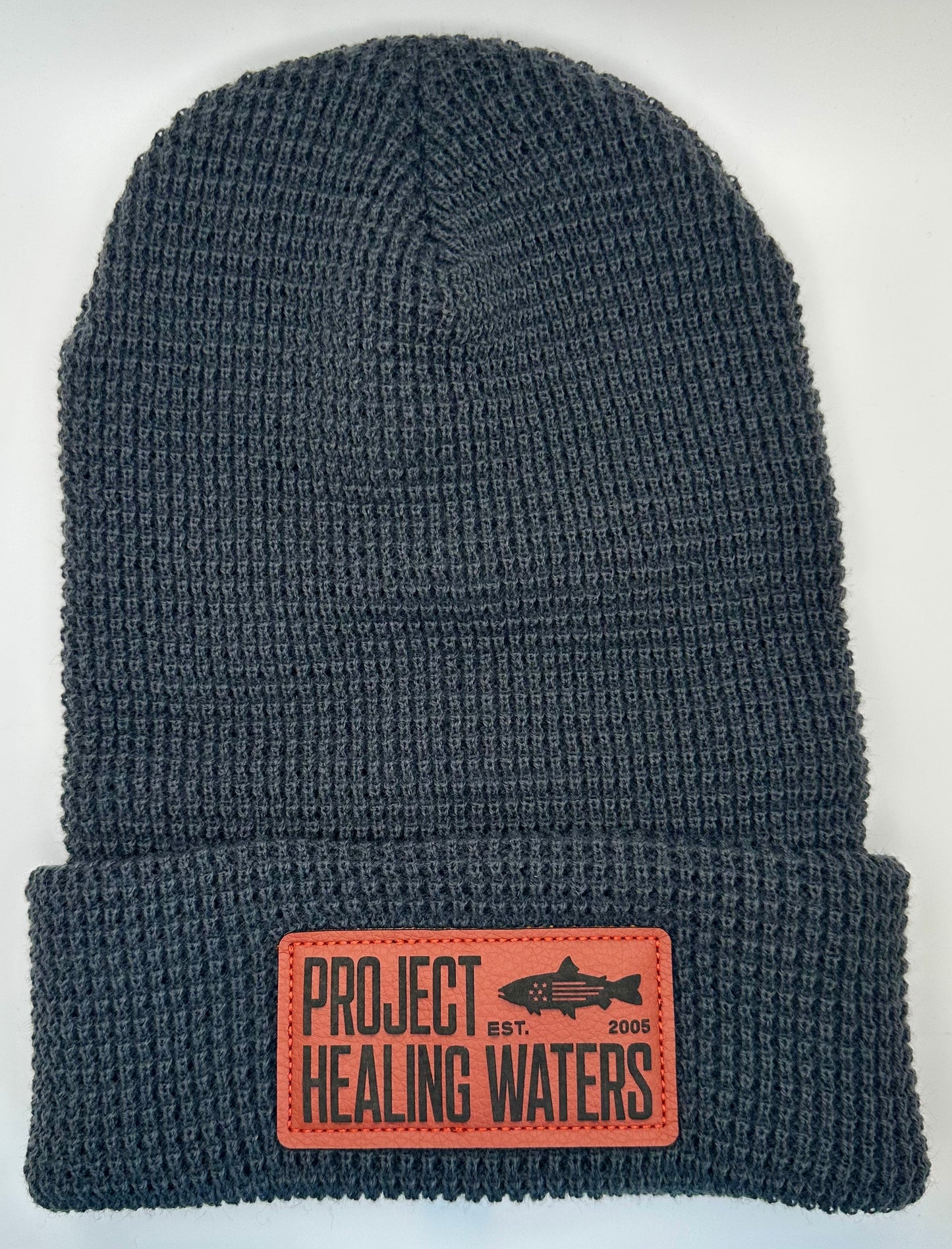 PHW Richardson Waffle Knit Beanie - Gunmetal/Chili