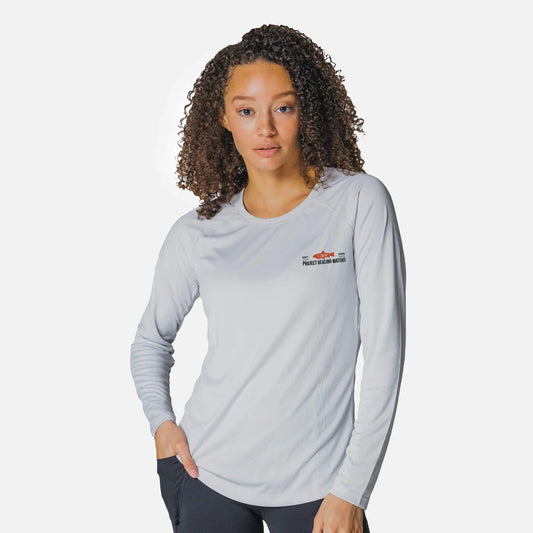 PHW Women's Blaze Logo Solar Crew Pearl Grey