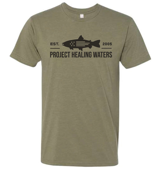 PHW Standard Issue Lt. Olive/Black Logo Tee