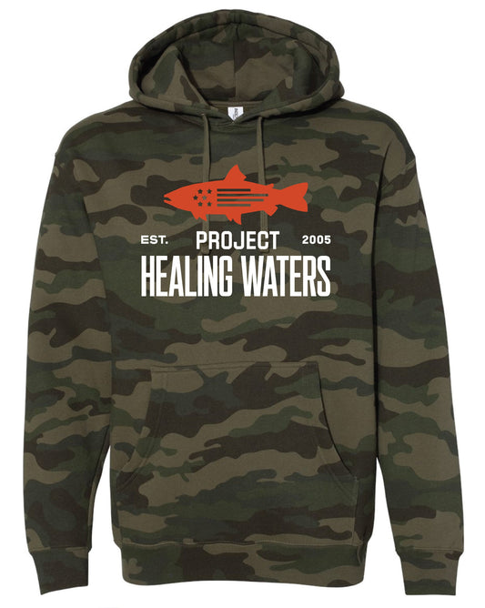 PHW Camo Heavyweight Pullover Hooded Sweatshirt - Forest